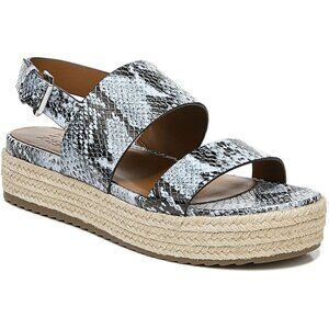 Naturalizer Womens Patience Snake Print Slingback Platform Sandals Storm Blue 10